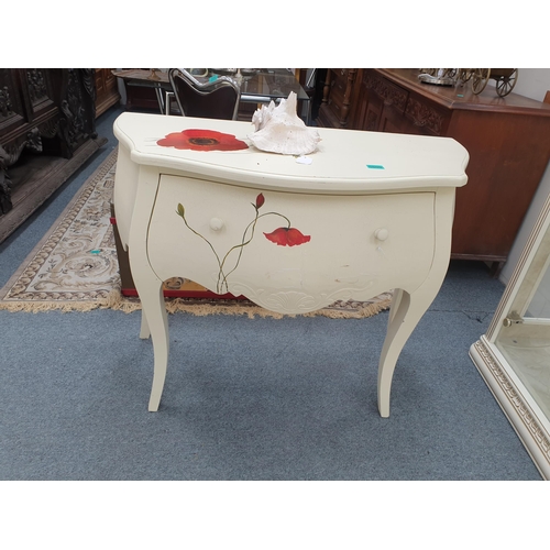 509 - Vintage Hand Painted Bombe Commode Chest