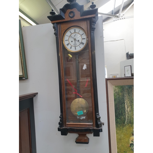 565 - Vienna Double Weight Walnut Cased Wall Clock