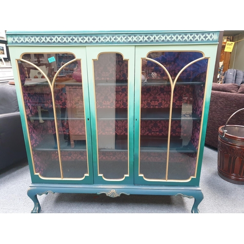 574 - Upcycled Mahogany 2 Door Glass Case