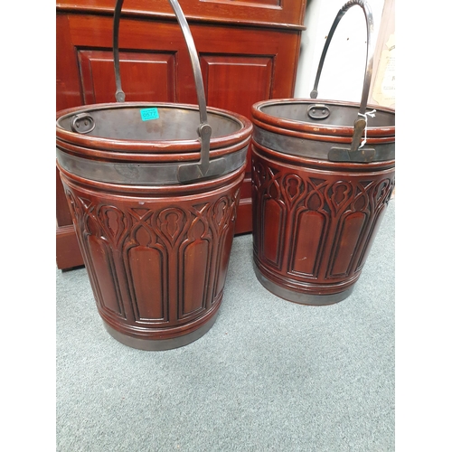 577 - Pair of Mahogany Peat Buckets