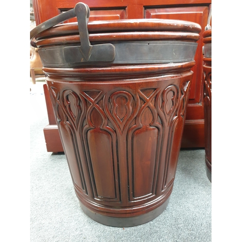 577 - Pair of Mahogany Peat Buckets