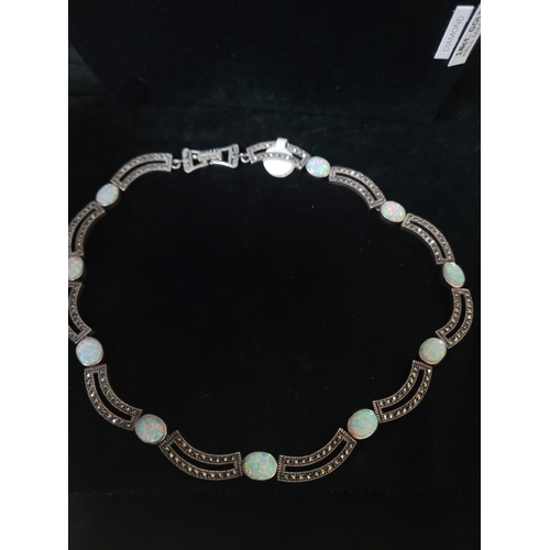 592 - Marquisite Opal Necklace