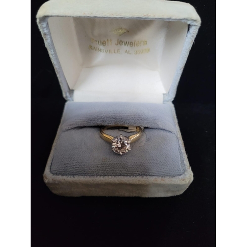 593 - 18 carat Yellow & White Gold Brilliant Cut Diamond Ring approx 1.5 carat (Size M)