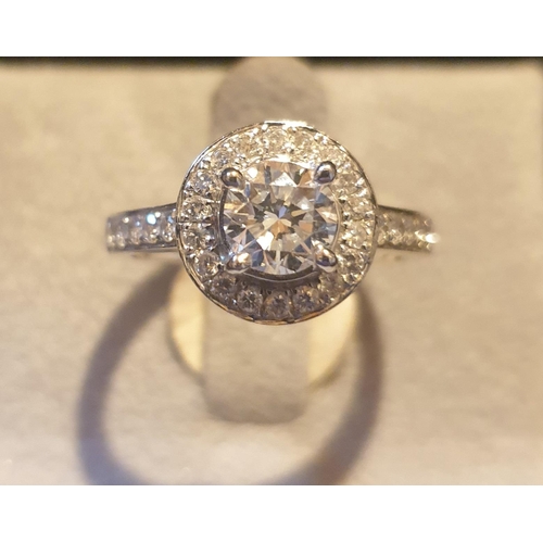 599 - 18 carat Halo Set Engagement Diamond Ring approx 1.2 carat   (Size L)