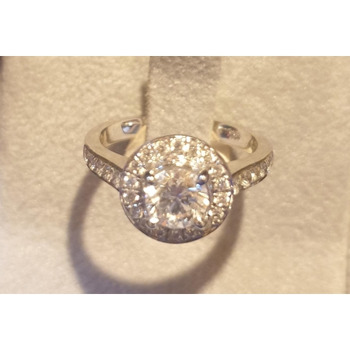 599 - 18 carat Halo Set Engagement Diamond Ring approx 1.2 carat   (Size L)