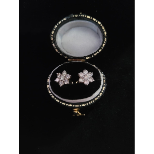 617 - Daisy Diamond Cluster Earrings (approx 2 carats)