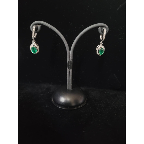 619 - 9 carat Emerald Drop Earrings