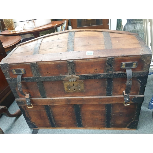 666 - 19th Century Dome Top Ship's Trunk - very good condition