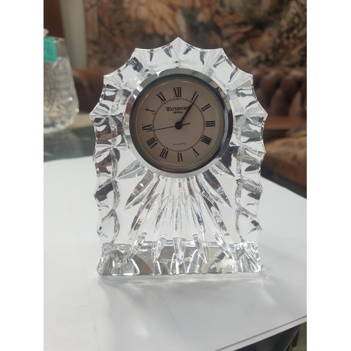 679 - Vintage Waterford Crystal Table Clock, John Rocha and little shelf clock