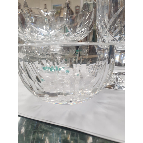 682 - Waterford Crystal Compote Fruit Bowl and Small Bowl and Vase