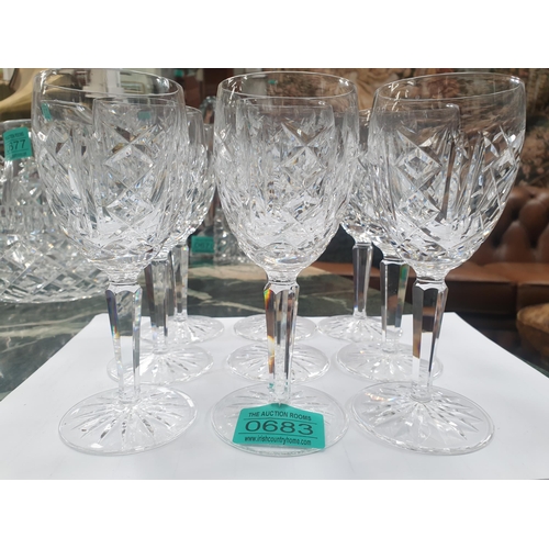 683 - 9 Waterford Crystal Wine Glasses