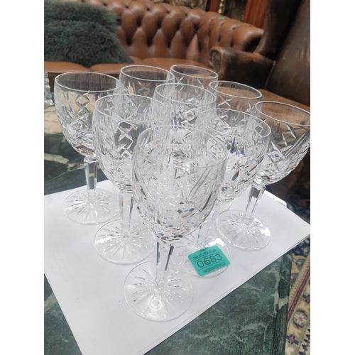 683 - 9 Waterford Crystal Wine Glasses