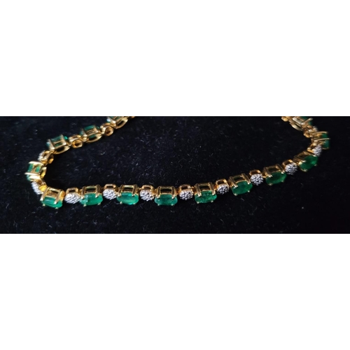 718 - 14 Carat Emerald and Diamond Bracelet