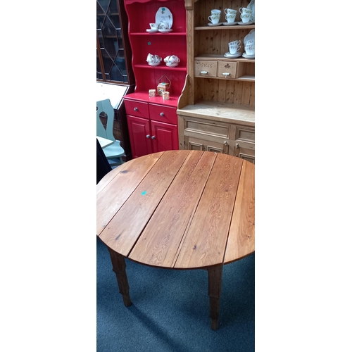 89 - 19th Century French Drop Leaf Pine Dining Table