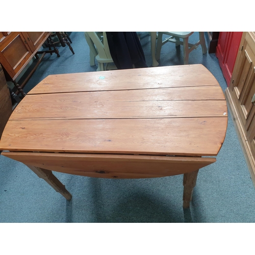 89 - 19th Century French Drop Leaf Pine Dining Table