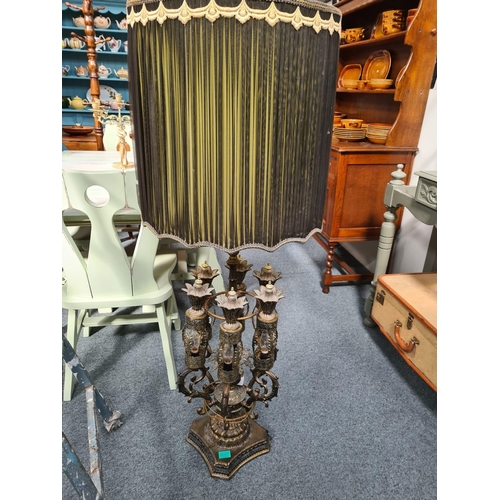 97 - Impressive Pair of Italian Bronze Patinated Table Lamps