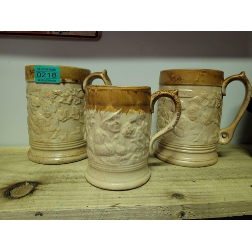 218 - Three 19th Century Earthenware Beer Jugs