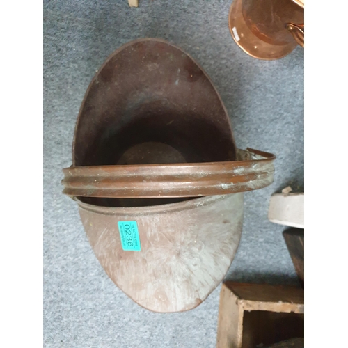 236 - Vintage Copper Coal Scuttle