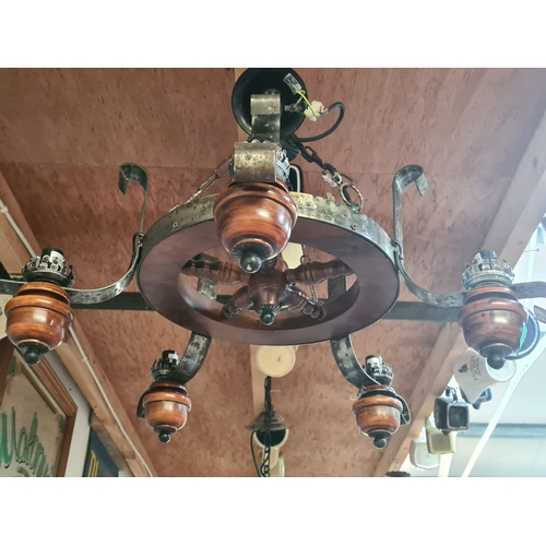 314 - Pair of Vintage Ship Wheel Ceiling Lights