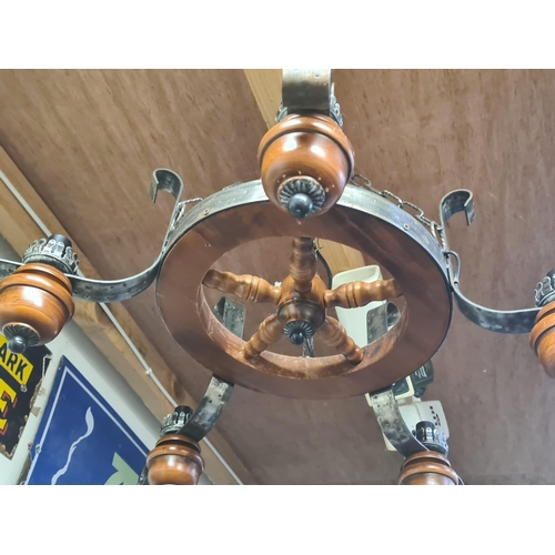 314 - Pair of Vintage Ship Wheel Ceiling Lights