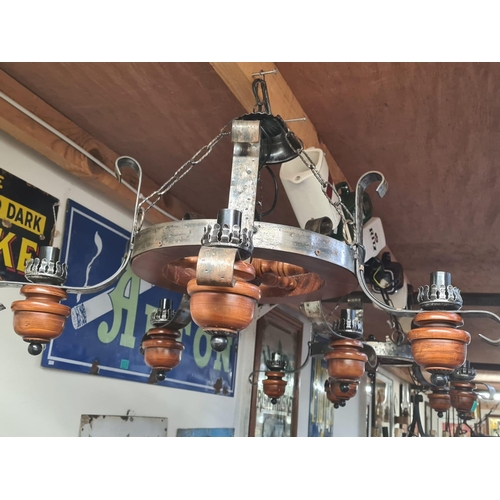 314 - Pair of Vintage Ship Wheel Ceiling Lights