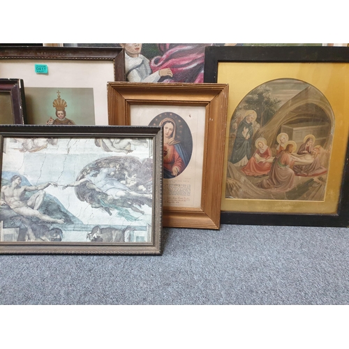 411 - Six Framed Religious Prints