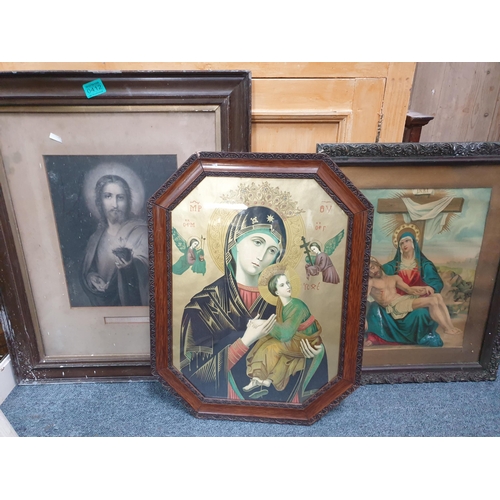 412 - Three Framed Religious Prints