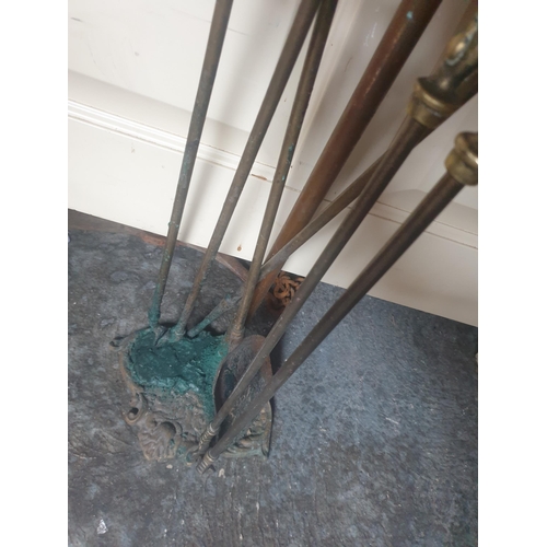 453 - Brass and Iron Companion Set (needs polishing)