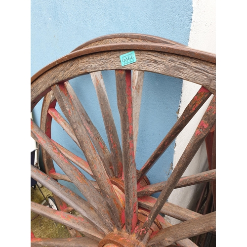 466 - Pair of 19th Century Metal Banded Wagon Wheels (approx 5' Diameter) - Rare