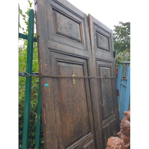 476 - Pair of 19th Century Spanish Oak Entrance Doors - Rare (9' x 6' Wide)