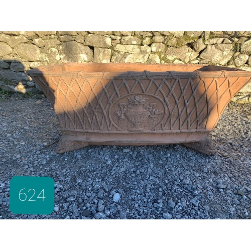 624 - Pair of Terracotta Planters on Lion Paw Feet - 48