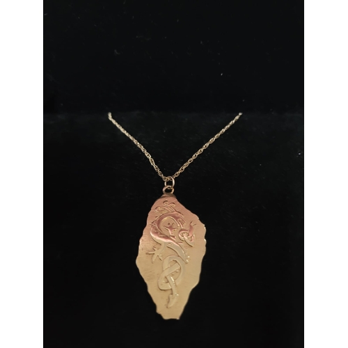 611 - 9 carat Gold Pendant with Dragon & Celtic Design - Lovely Handmade Piece