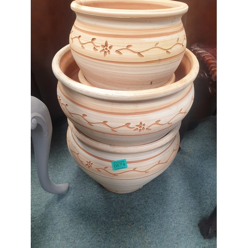 674 - 4 Handmade Ceramic Spanish Flower Pots