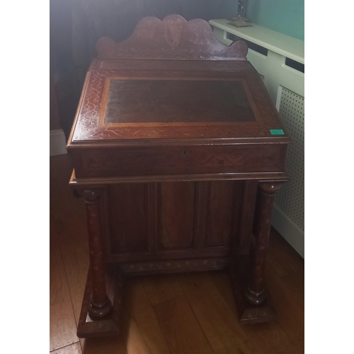 652 - 19th Century Killarney Work Davenport - excellent condition