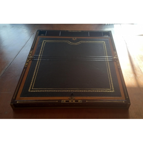 655 - 19th Century Brass Bound Rosewood Writing Box with fitted interior