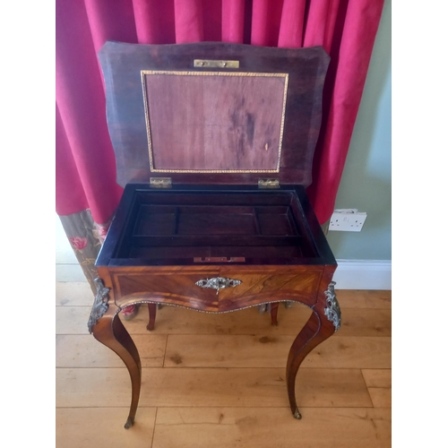 659 - 19th Century Kingwood and Gilt Brass mounted Ladies Table with inlaid decoration