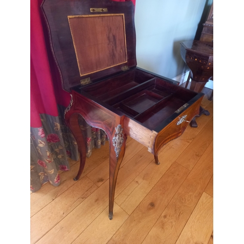 659 - 19th Century Kingwood and Gilt Brass mounted Ladies Table with inlaid decoration