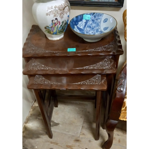 133 - Nest of 3 Hardwood Occasional Tables