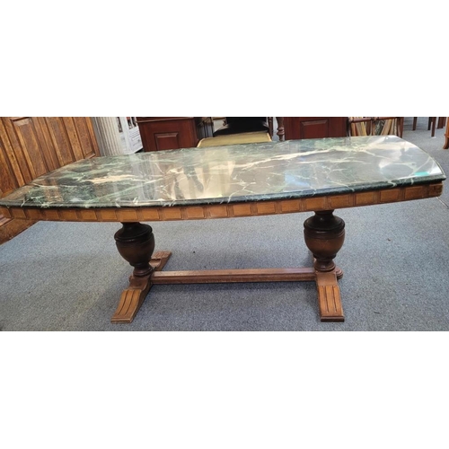 10 - Vintage Green Marble Top Coffee Table, possibly Connemara