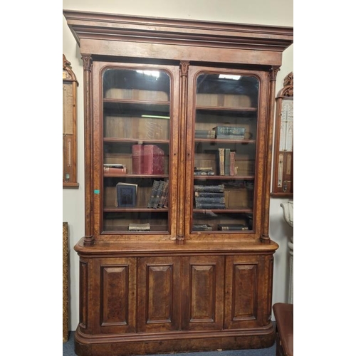 17 - Victorian Walnut Library Bookcase