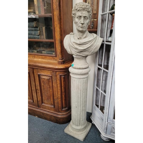 21 - Garden Statuary Bust on a Reeded Column