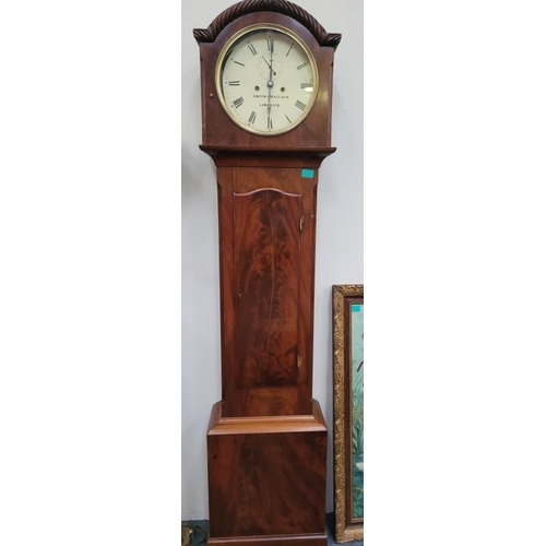 46 - Victorian Mahogany 8 Day white Dial Longcase Clock (Key, Weights and Pendelum)