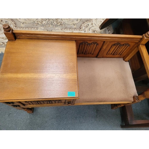 52 - Vintage Oak Hall Seat