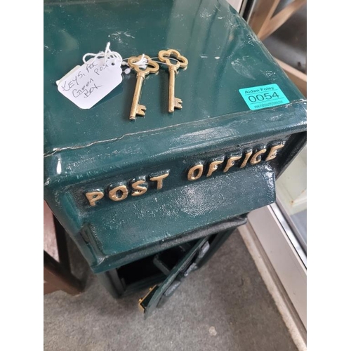 54 - Green Post Office Box - New (with key)