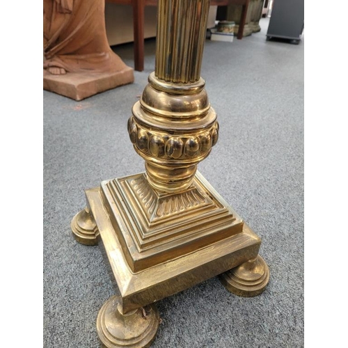 39 - Brass Corinthian Column Standard Lamp (fitted for Electricity)