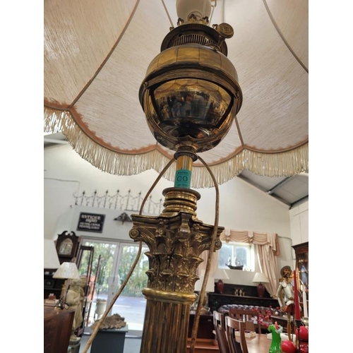 39 - Brass Corinthian Column Standard Lamp (fitted for Electricity)