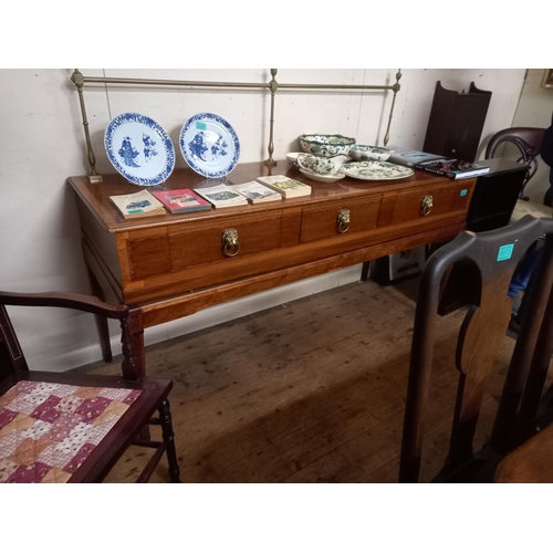 54 - 19th Century Mahogany Spinet now converted to a Side Table with Brass Gallery Rail