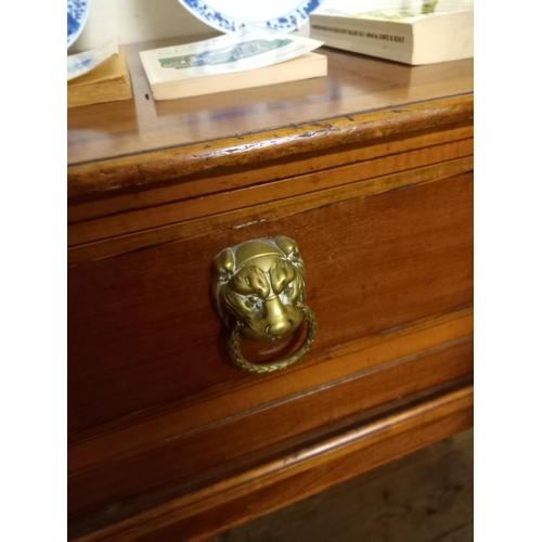 54 - 19th Century Mahogany Spinet now converted to a Side Table with Brass Gallery Rail