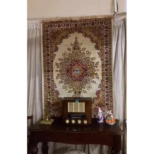 13 - Kashmir Ivory Ground Rug with Traditional Medallion Design (180cm x 120cm)