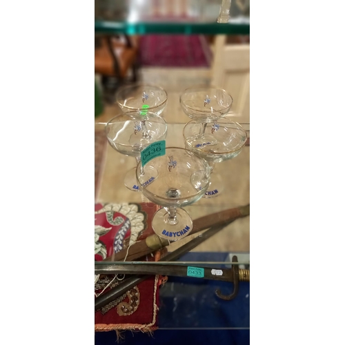 436 - Set of 6 Vintage Babycham Glasses